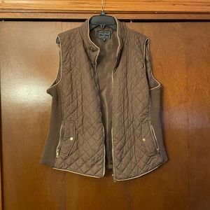 Brown quilted vest